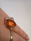 Gold-Ring 333 8K Gold mit gelben Stein, klassischer Cabochon-Schliff, RG 55