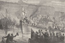 SAXON LONDON. Lord Mayor's water procession c1880 old antique print picture