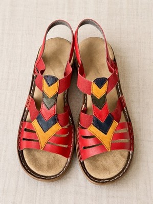 Rieker Antistress Women s Slingback Leather Sandals Southwestern Boho 38