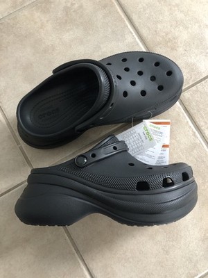 Black Crocs Bae Sz 9 W9 Platform Clog Shoe New