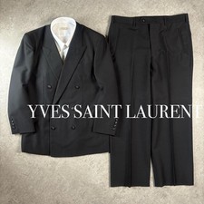 USED EXCELLENT CONDITION YVES SAINT LAURENT DOUBLE-BREASTED SUIT, BLACK FORMAL