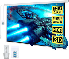 120" Motorized Projector Screen Electric Diagonal Automatic Projection 16:9 HD M