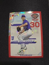 2025 Panini Prospect Edition #68 Chase Dollander Holo Prospect Ticket - Red Ice