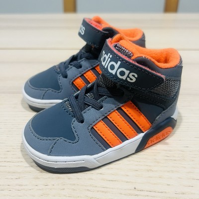 Adidas BB9TIS Mid Toddler Shoes Grey Orange Basketball Sneakers Boots Size 5K