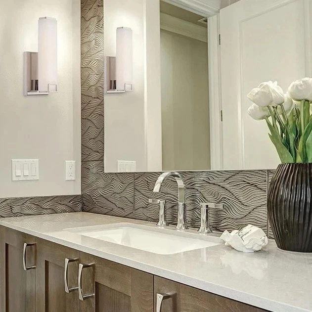 Minka Lavery Wall Light Fixture 391-613-L Square Glass Lighting, Polished Nickel - Image 2 of 4