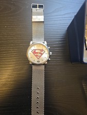 Superman Classic Logo Silver Analog Watch with Metal Band Silver