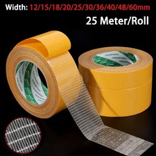 25M High Adhesive Double-Sided Fibreglass Tape Waterproof Sticky Tape 12mm-60mm