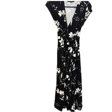Women’s Old Navy Floral Faux Wrap Midi Dress SZ M Cottage Core
