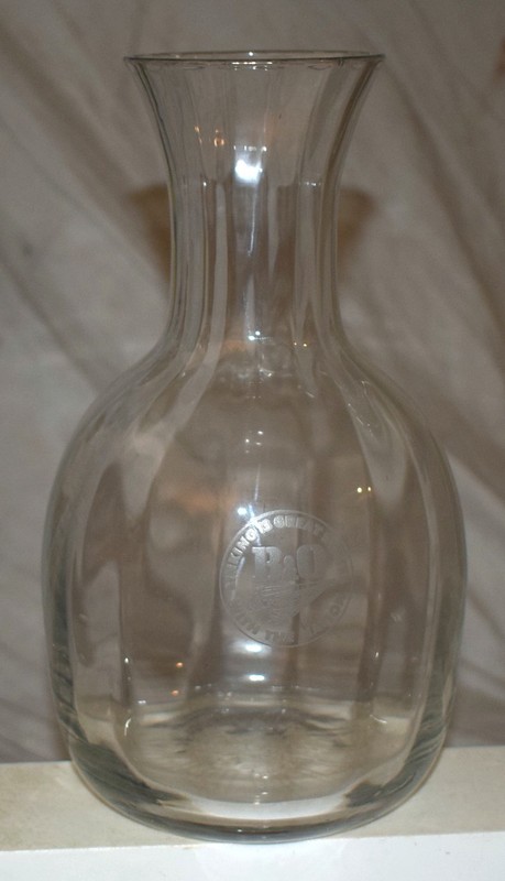 Vintage Baltimore & Ohio Railroad B&O Glass Carafe - Etched - Pitcher