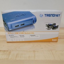 BRAND NEW TRENDnet 2-PORT USB KVM SWITCH KIT  TK-207K