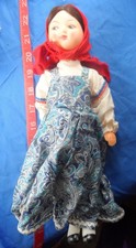 Vintage 1970's Russia Doll Hard Plastic Moskow 11-1/2" Long Braid 1973
