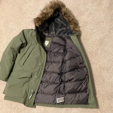 Gap Kids Down Fill Warmest Parka Coat Faux Fur Hood Kids Large 10-11 NWOT