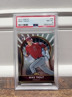 2011 Topps Finest #94 Mike Trout RC - PSA 8