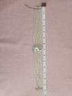 Vintage 7 Strand Faux Pearl Choker Necklace Large Oval Rhinestone Crystal Clasp — photo 8