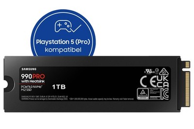 SAMSUNG 990 PRO Heatsink PS5 1TB, Gaming Festplatte, Schwarz