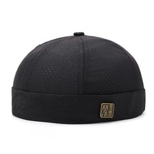 Men Mesh Breathable Hat Adjustable Summer Casual Outdoor Brimless Cap Solid Chic