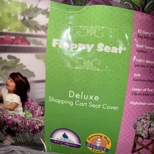 “Floppy Seat” Deluxe Shopping Cart High Chair Cover For Baby Pink Green EUC