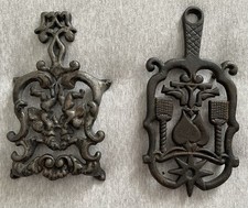 Lot of 2 Vintage Wilton Cast Iron Trivets Miniature Collection