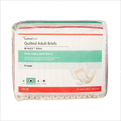 Wings  Ultra Quilted Extra Heavy Absorbency Incontinence Brief, Extra Large