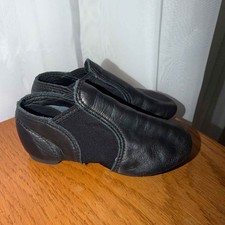 Capezio Kids Black Leather Jazz Dance Shoes Slip On Size 9.5M Thailand