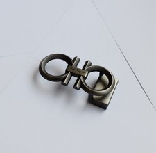 Ferragamo Men's Gunmetal Bronze Fits Belt Width1.38in Gancini Belt Buckle