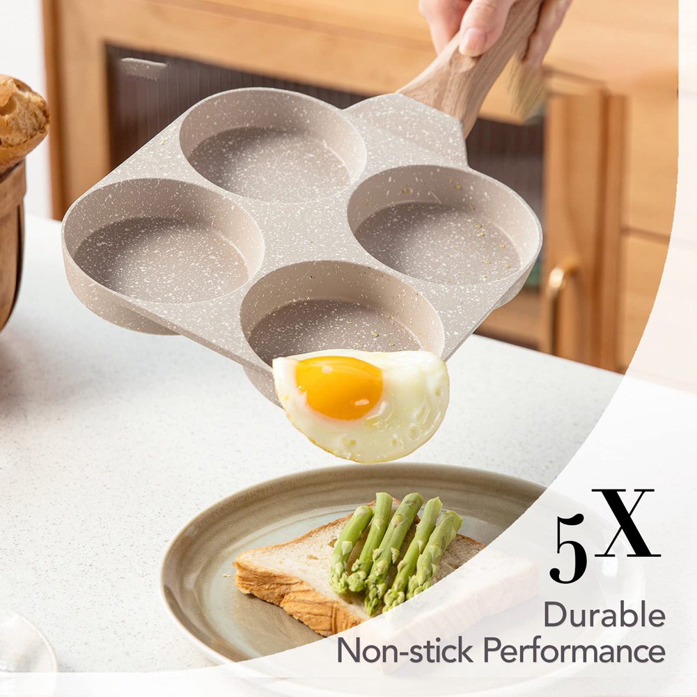 4-Cup Nonstick Egg Frying Pan Egg Cooker Pan Egg Skillet for Breakfast C7Q25461