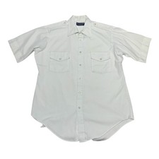 Van Heusen Men's Aviator Pilot Dress Shirt Short Sleeve Size 16