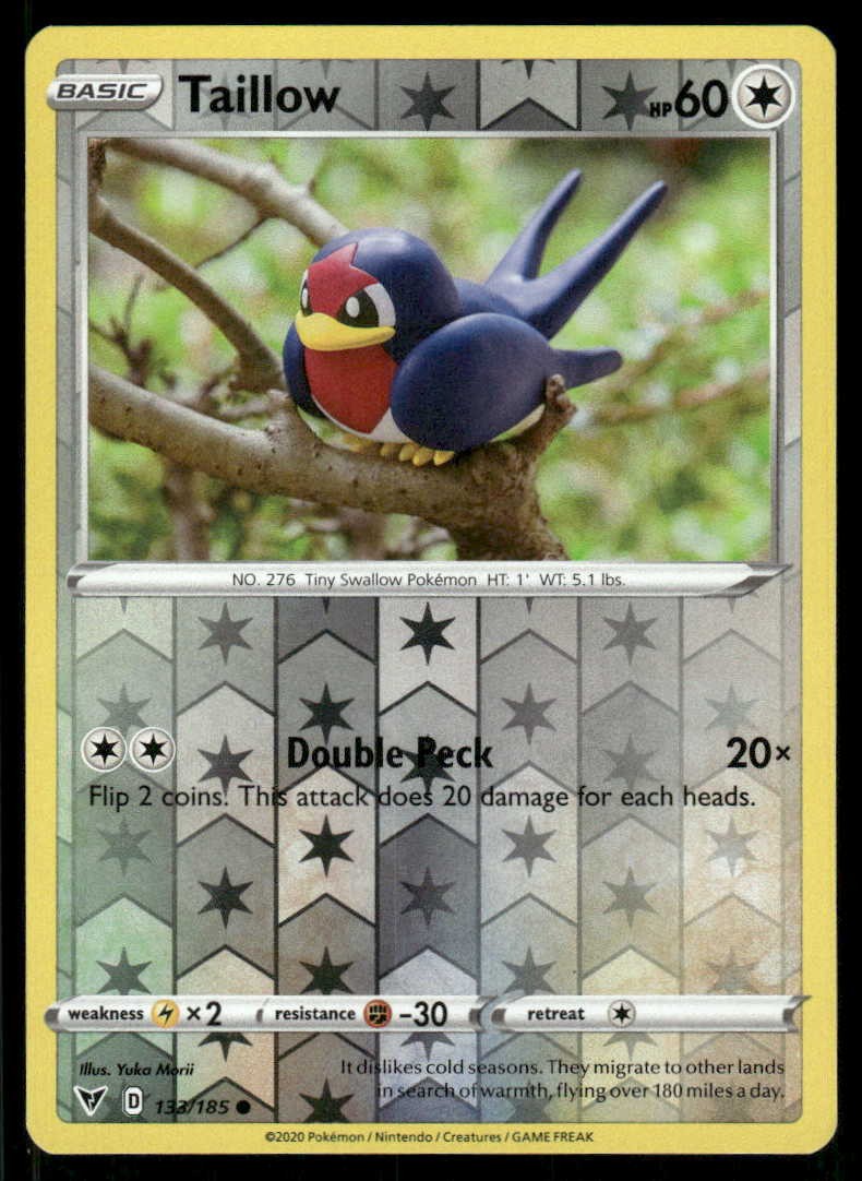 Pokemon Taillow Vivid Voltage 133/185 Reverse Holo C NM/M Yuka Morii