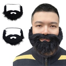 Funny Black Fake Beard with Mustache for Costume Party, Halloween Costume