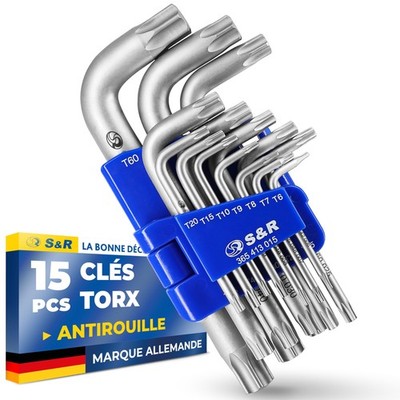 Torx Inbusschlüssel -15 Torxschlüssel Sterngewinkelt extra stark: T6 T7 T8