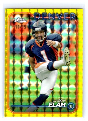 2024 Topps Chrome Football 65 Jason Elam   Denver Broncos /75