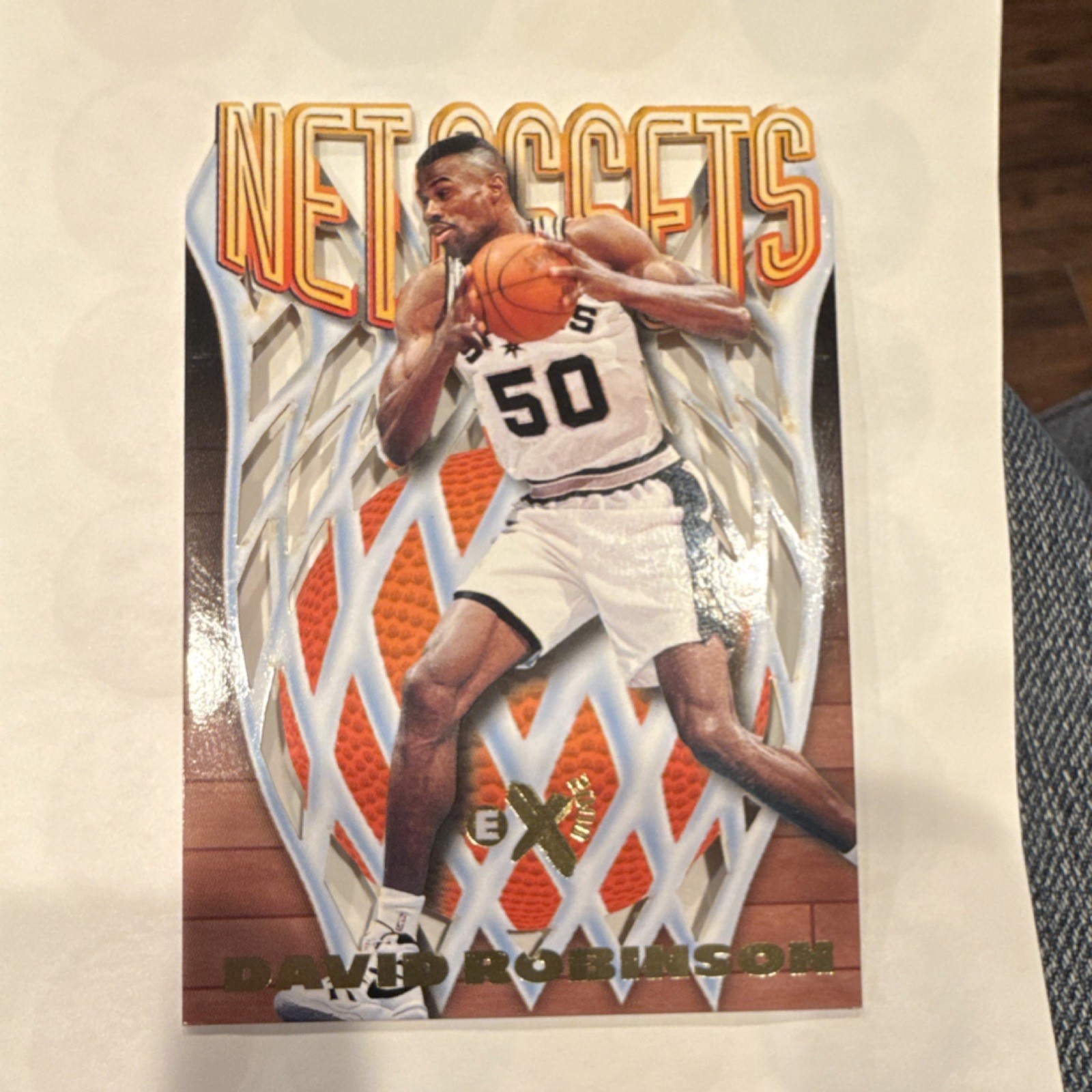 1996-97 SkyBox E-X2000 Net Assets David Robinson #16 Spurs NBA Insert Card