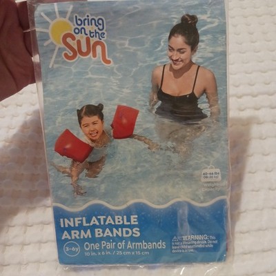 New! Inflatable Armbands - Child's Floatie - Red High Visibility