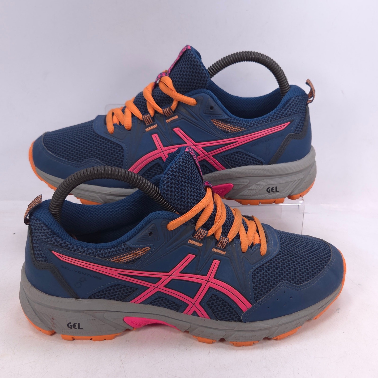 Asics Gel-Venture 8 Athletic Running Shoes Womens Size 6 1014A141 Blue Pink thumbnail 6