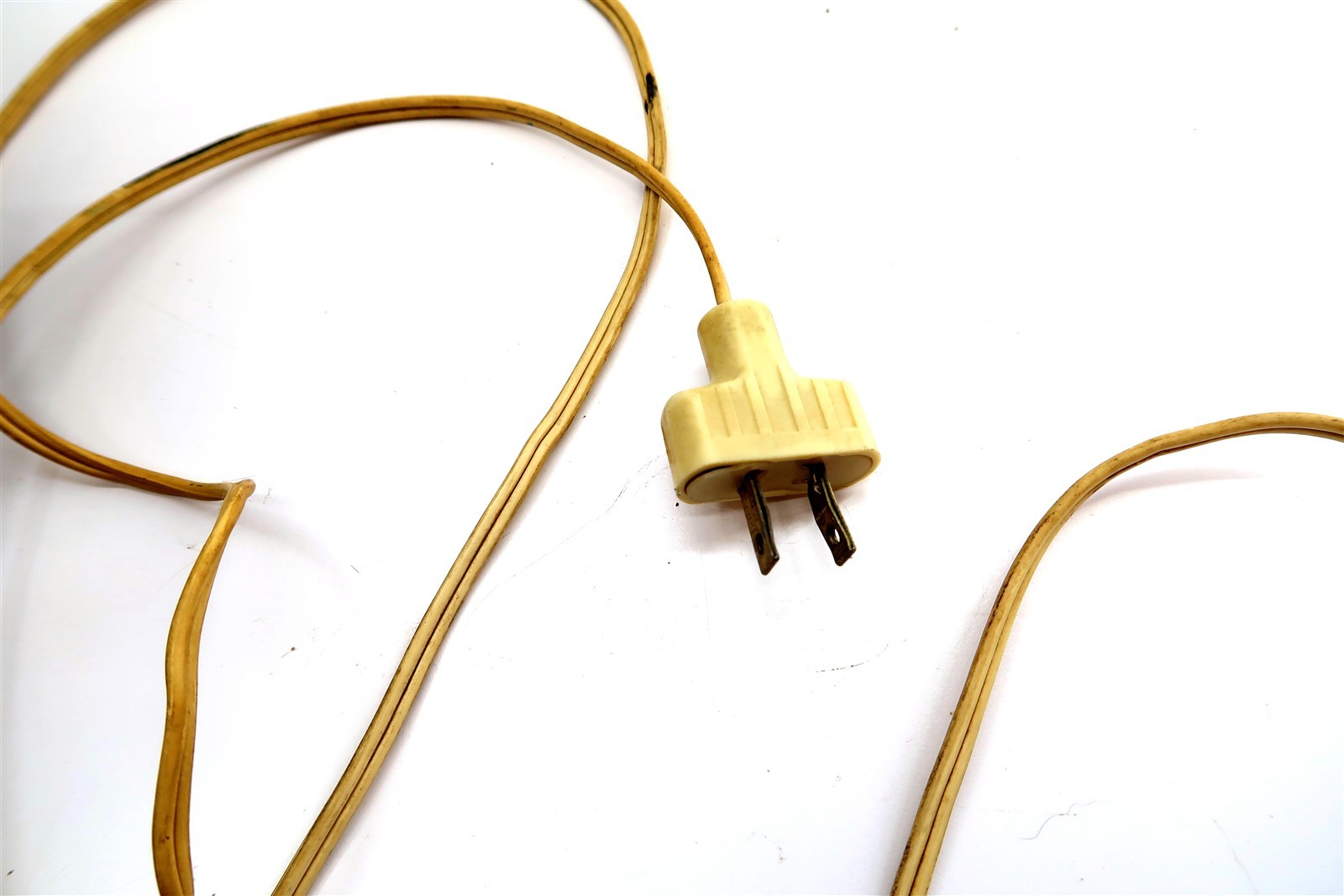 Vintage Blue Decorated Stoneware Handled Jug Table Lamp 28" Tall AS-IS CONDITION