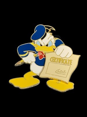 Disney Pin Moving Donald Duck Certificate Artist Super Star Trading Team 2003 LE