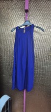 Mango Size XS Extra Small Blue Sleeveless Shift Dress (1225/256/v)