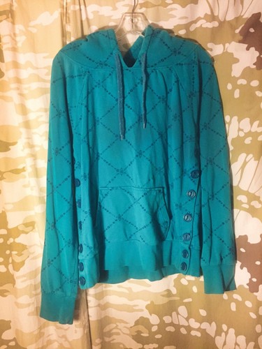 Felpa con cappuccio vintage Aqua Fashion DC Junior XL Stampa Modello Turchese Blu - Foto 2 di 12