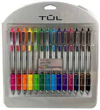 TUL Retractable Bright Gel Pens 0.7 mm Medium Point Comfort Grip Pack of 14 NEW