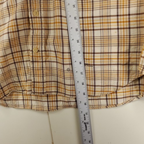 GANT The Hugger Old Loom Oxford Button Down Shirt Men's XL Ivory Plaid Cotton - Bild 8 von 11