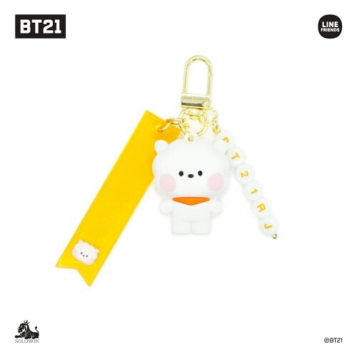BTS BT21 RJ Minini offizielle authentische Initialen Figur Schlüsselanhänger + Alphabet Aufkleber - Bild 2 von 8