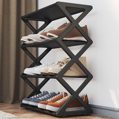 Shoe Rack X-Shaped Multi Layer Shoes Storage Organizer Space Saving Shoes Shelf - Picture 7 of 19