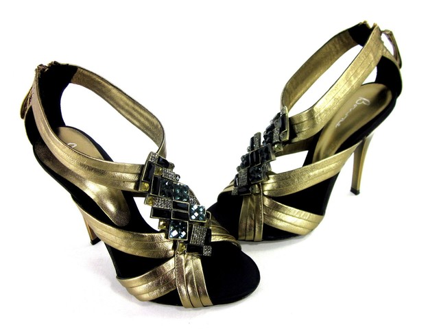 BOURNE WOMEN'S DREW T-STRAP SANDAL DARK GOLD SATIN/LTHR SOLE EUR SIZE 38 US 7 M | eBay