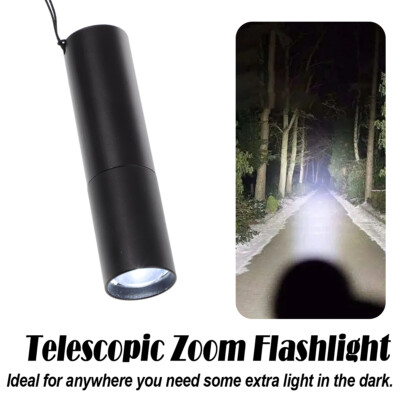 Mini Led Flashlight Usb Rechargable Telescopic Zoom Flashlights Waterproof Lamp