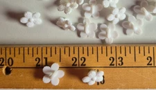 WHITE   1/2"  FLOWER  PLASTIC  SHANK  BACK  BUTTONS  12 PIECES