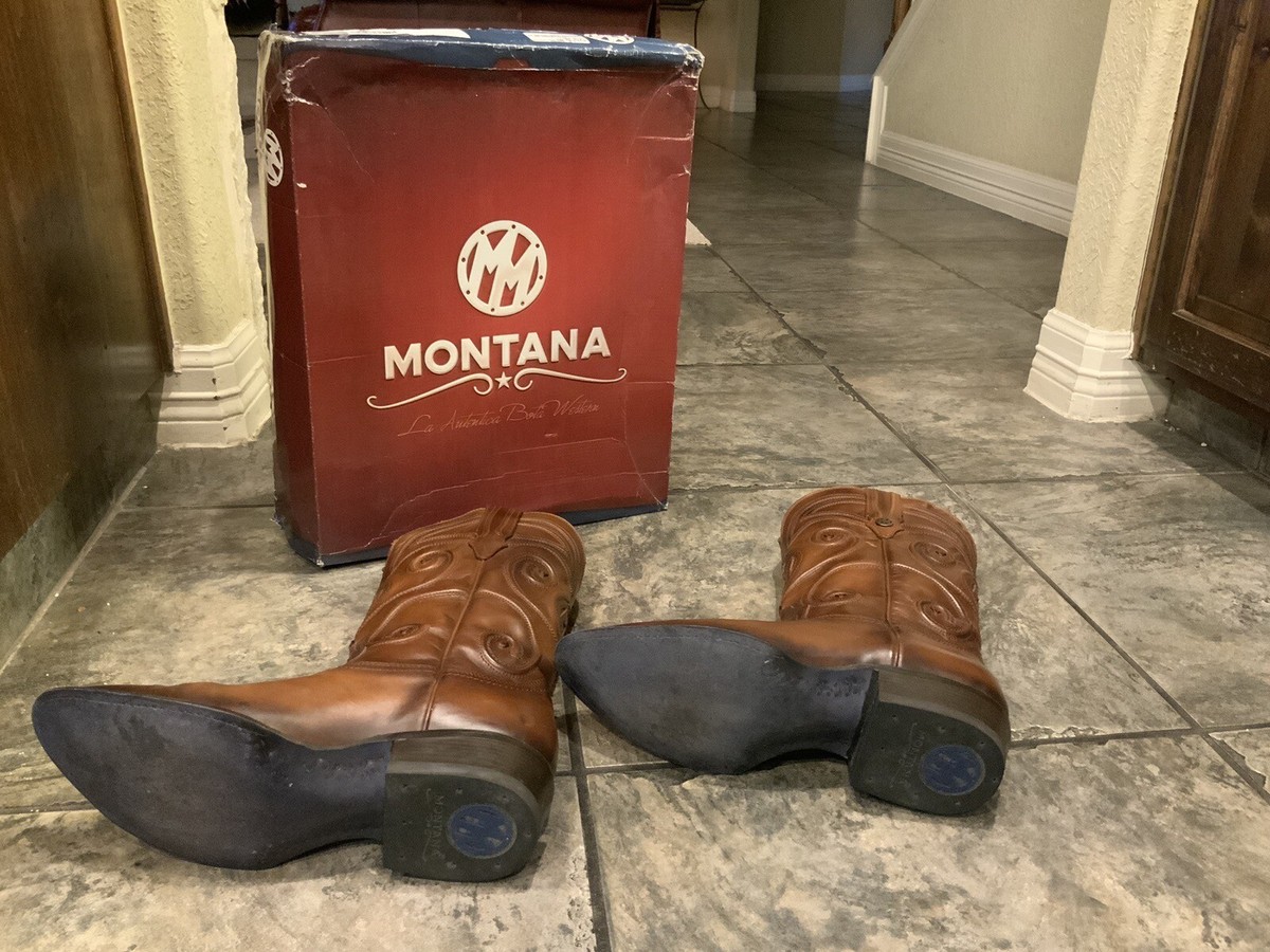 Montana Leather Cowboy Boots 10.5 - Made In Mexico - Saltillo