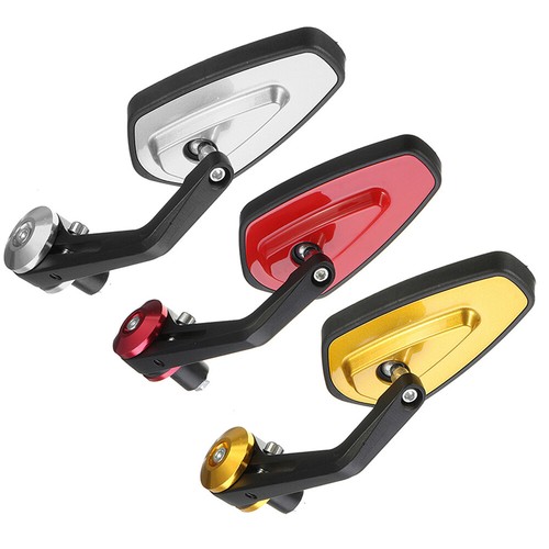 Aluminum Alloy ABS Motorcycle Rearview Mirrors with High-definition Glass Silver - Picture 5 of 6