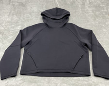 Lululemon Hoodie Women 12 Black Scuba Oversized Cropped Mock Neck Pullover