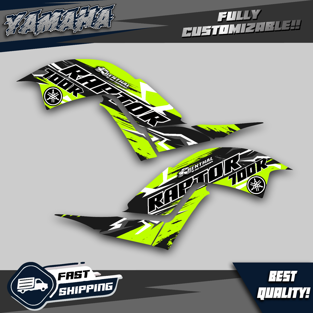 Kit Graphique Yamaha Raptor 700/700R - 2013-2023 - Autocollants Multicolores - Vinyle