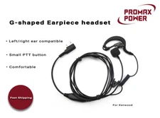 2-Wire Swivel Earpiece with Finger PTT Button for Kenwood & Baofeng Radios